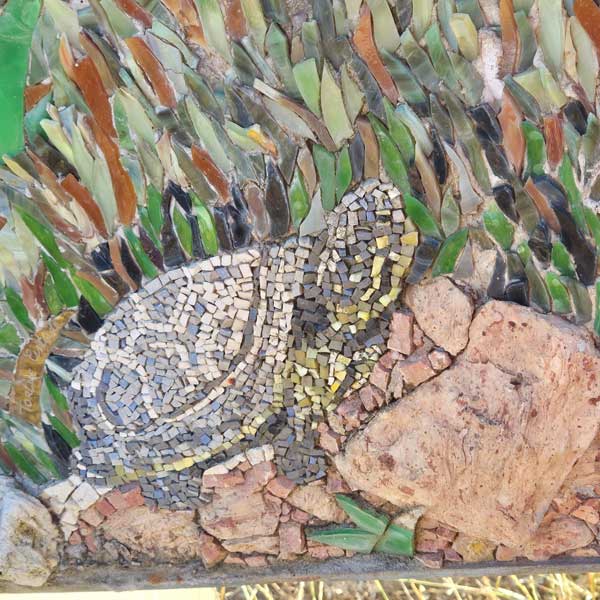 Une tortue en mosaïque dans le cadre de l’œuvre "Fenêtre sur l'Estuaire"